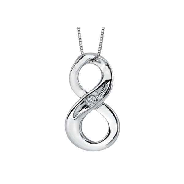 Sterling Silver Canadian Diamond Infinity Pendant on Chain