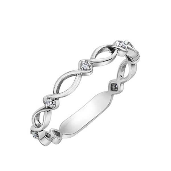 10K White Gold Chi Chi Interlocking Diamond Ring