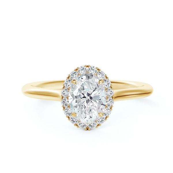 Forevermark 18K Yellow Gold .612ctw 'Center of My Universe" Oval Halo Diamond Ring
