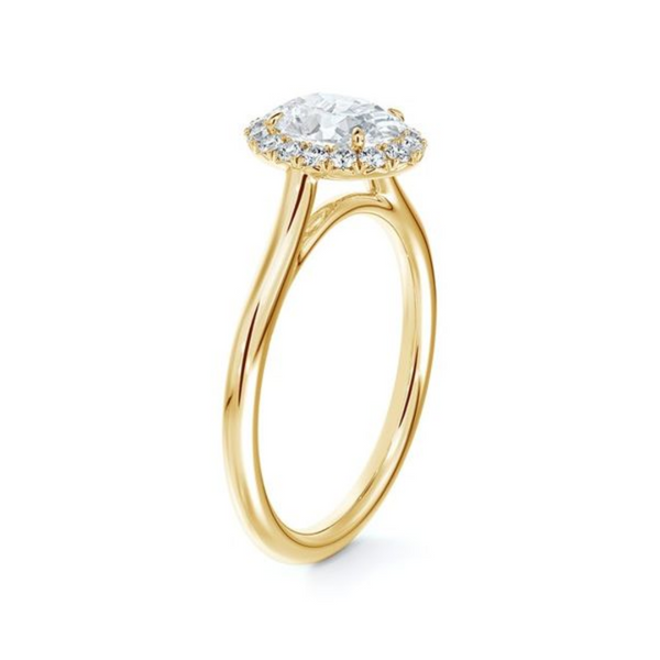 Forevermark 18K Yellow Gold .612ctw 'Center of My Universe" Oval Halo Diamond Ring
