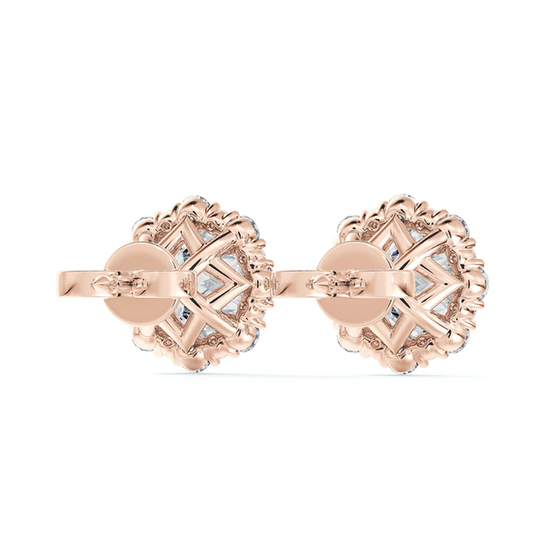 Forevermark 18K Rose Gold .385ctw Diamond Floral Halo Stud Earrings