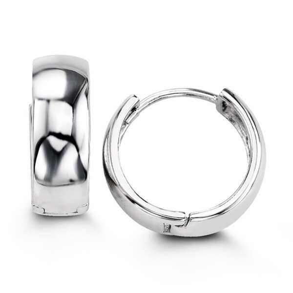 Sterling Silver High Polish Huggie Hoops