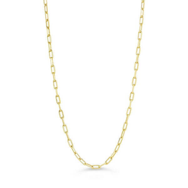 10K Yellow Gold 18" Paperclip Link Chain