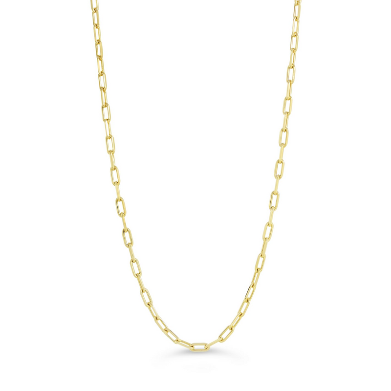 10K Yellow Gold 18" Paperclip Link Chain