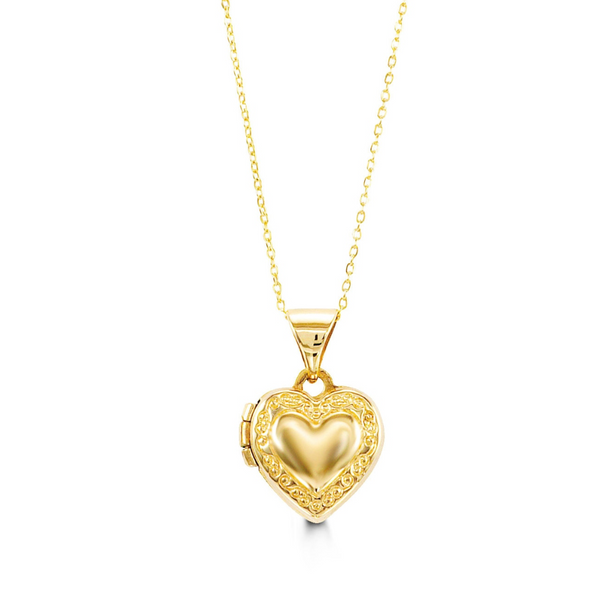 10K Yellow Gold Locket on Chain for Baby