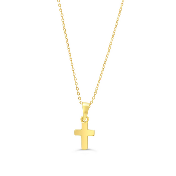 10K Yellow Gold Cross Pendant on Chain