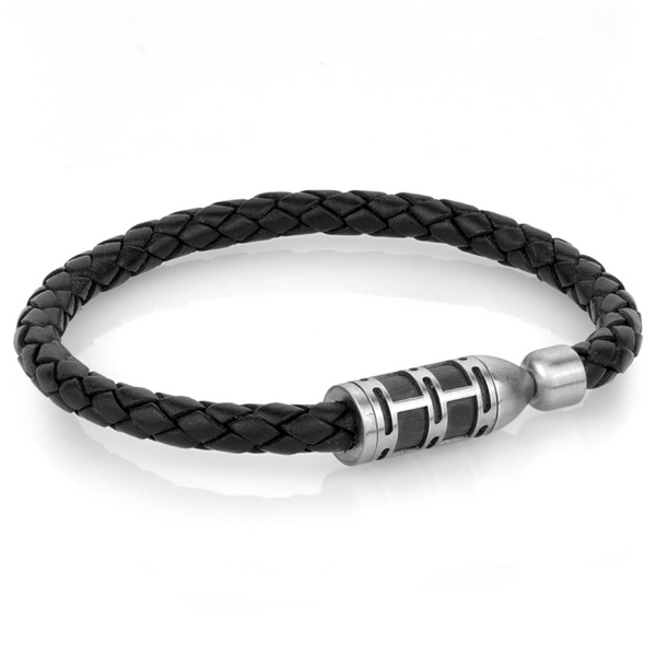 Italgem Leather Bracelet with Stainless Steel Matte Clasp