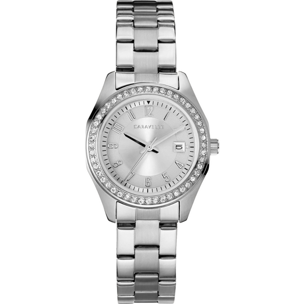 Caravelle by Bulova Silver Crystal Watch