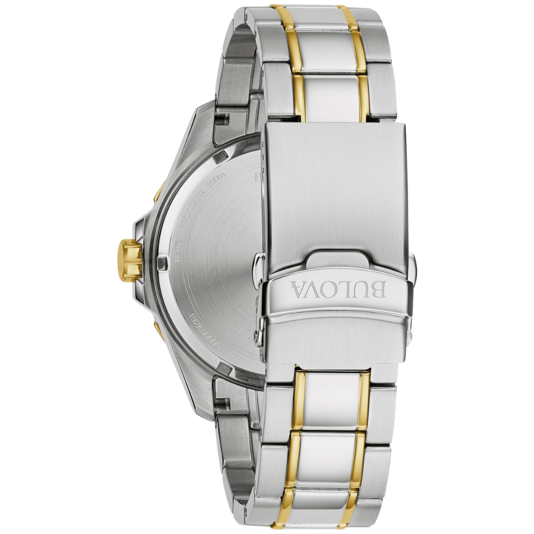 Bulova Marine Two Tone Watch with Navy Dial