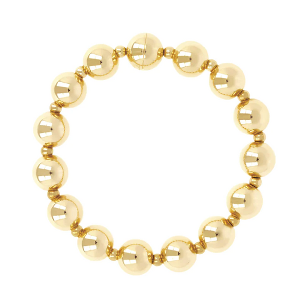 Bronzallure 18K Yellow Gold Plated Variegata Bead Bracelet