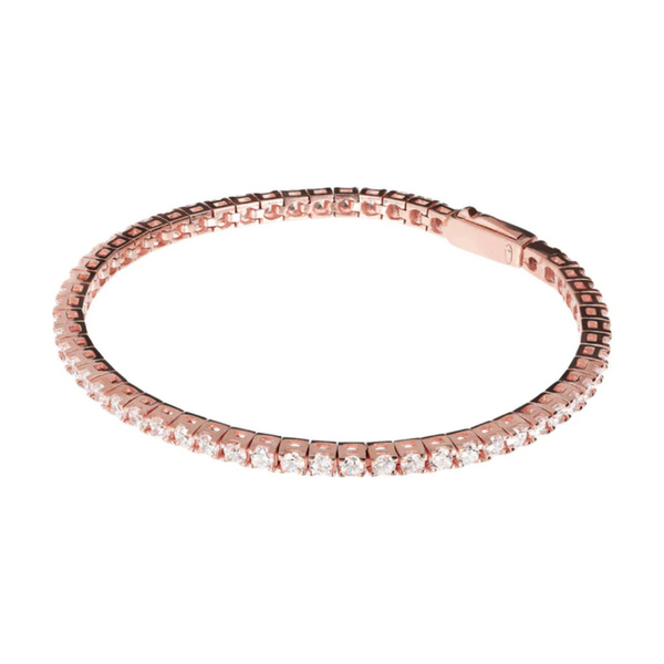 Bronzallure 18K Rose Gold Plated Cubic Zirconia Tennis Bracelet