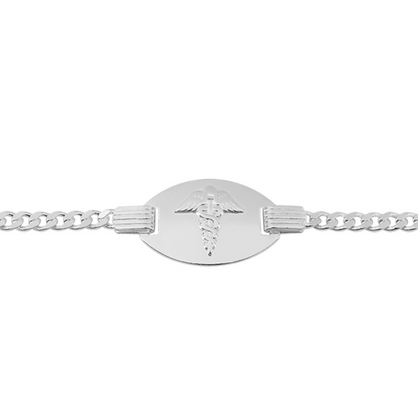 Sterling Silver 7" Curb Link Medic Alert Bracelet