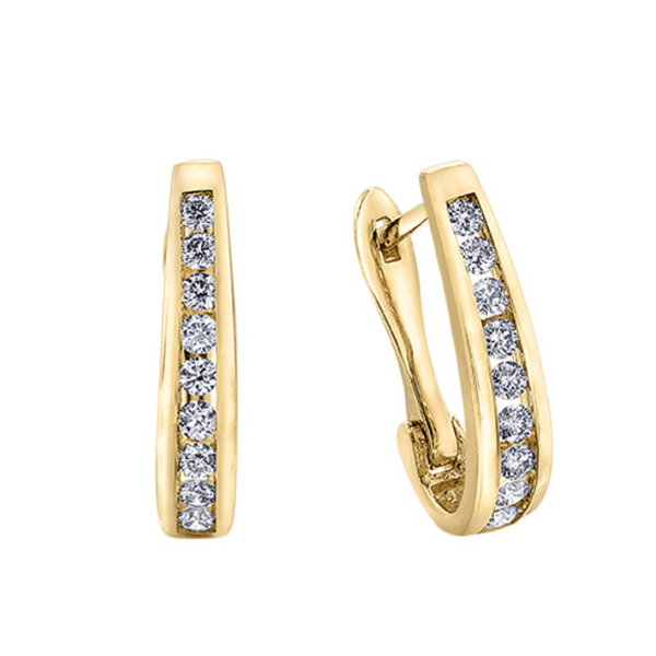 10K Yellow Gold .25ctw Diamond Leverback Earrings