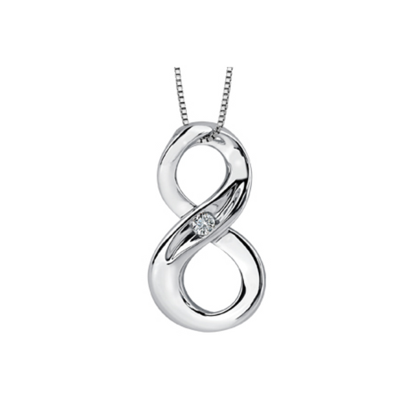 Sterling Silver Canadian Diamond Infinity Pendant with Chain