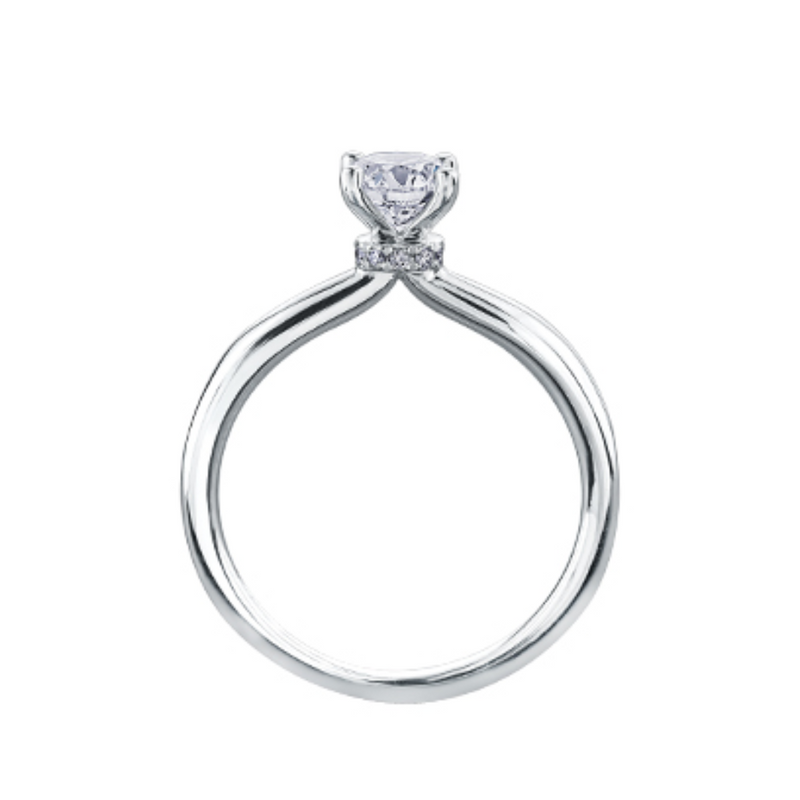 18K Palladium Canadian Diamond Solitaire with Hidden Halo