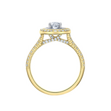 14K Yellow & White Gold 1.08ctw Canadian Diamond Double Halo Ring