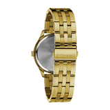 Caravelle Dress Gold Tone Watch with Black Dial