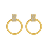 Dean Davidson Gold Tone White Topaz Drop Hoops