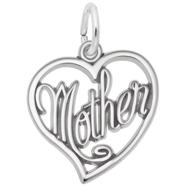 Sterling Silver Mother Heart Charm