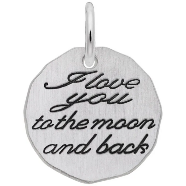 Sterling Silver "I Love You To The Moon And Back" Charm