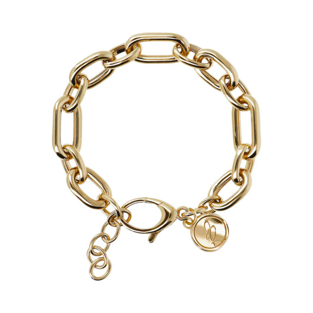 Gold plated link bracelet discount