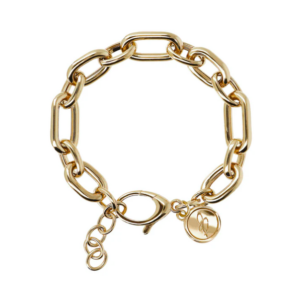 Bronzallure 18k Yellow Gold Plated Oval Link Bracelet