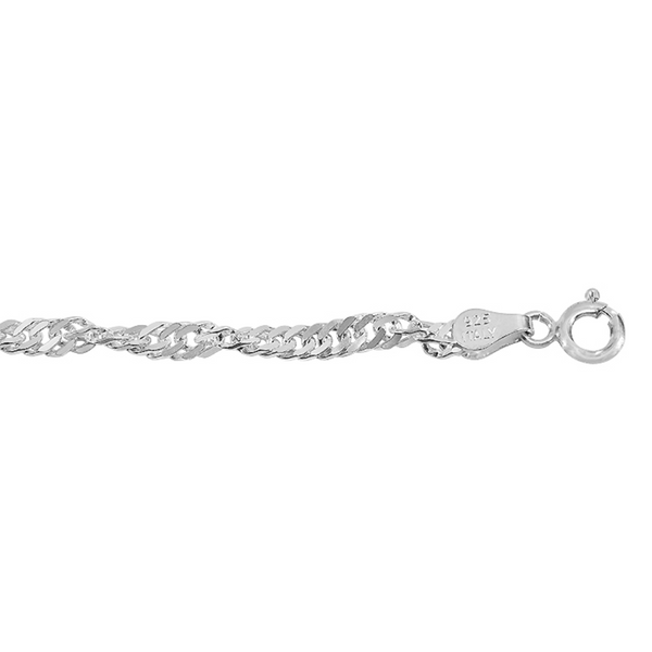 Sterling Silver 18" Singapore Chain