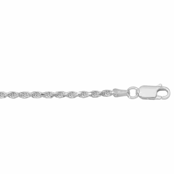 Sterling Silver 18" Diamond Cut Rope Chain