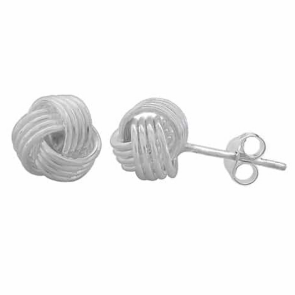 Sterling Silver Love Knot Stud Earrings