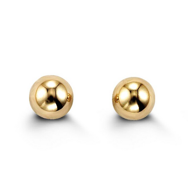 14K Yellow Gold Ball Studs for Baby