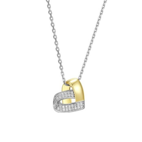 Elle "Amour" Heart Necklace with Cubic Zirconia