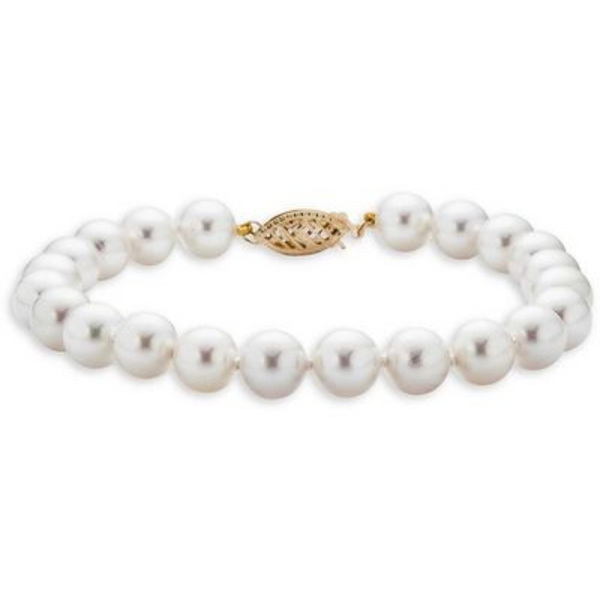 Pearl Bracelet with 14K Yellow Gold Clasp