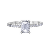 18K White Gold 1.30ctw Emerald Cut Canadian Diamond Ring