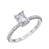 18K White Gold 1.30ctw Emerald Cut Canadian Diamond Ring