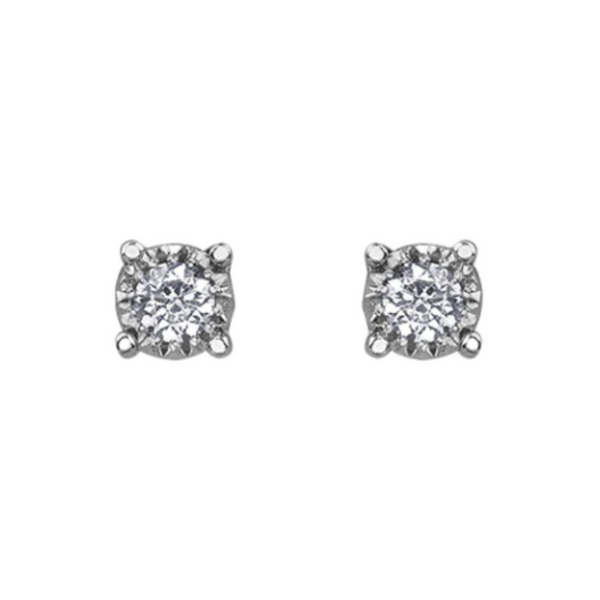 10K White Gold .25CTW Diamond Illuminaire Studs
