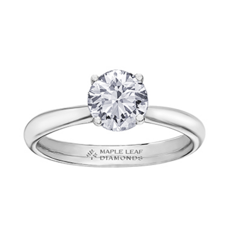 18KPD .714ctw Canadian Diamond Solitaire Ring with Underhead Accents