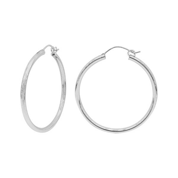 Sterling Silver 40mm Hoop Earrings