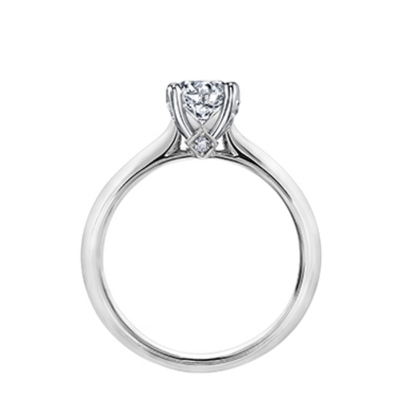 18KPD .714ctw Canadian Diamond Solitaire Ring with Underhead Accents