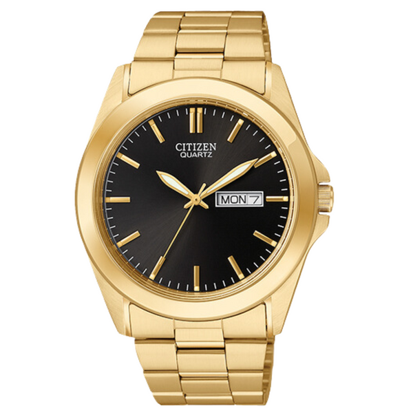 Citizen Quartz Gold Tone Watch with Black Dial