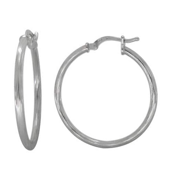 Sterling Silver Hoops with Twisted Design