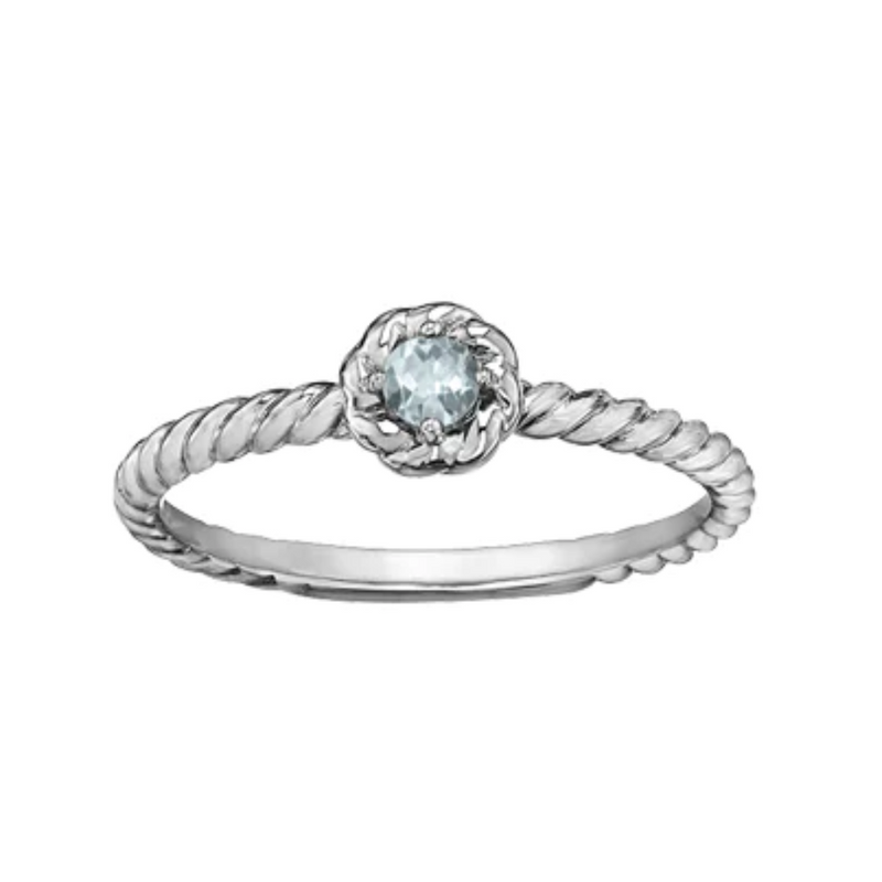 10K White Gold Aquamarine Ring