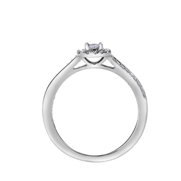 10K White Gold .30ctw Canadian Diamond Halo Ring