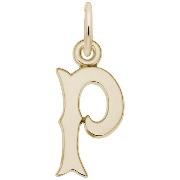 10K Yellow Gold "P" Initial Charm