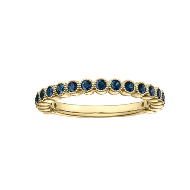 10K Yellow Gold Chi Chi Sapphire Milligrain Ring