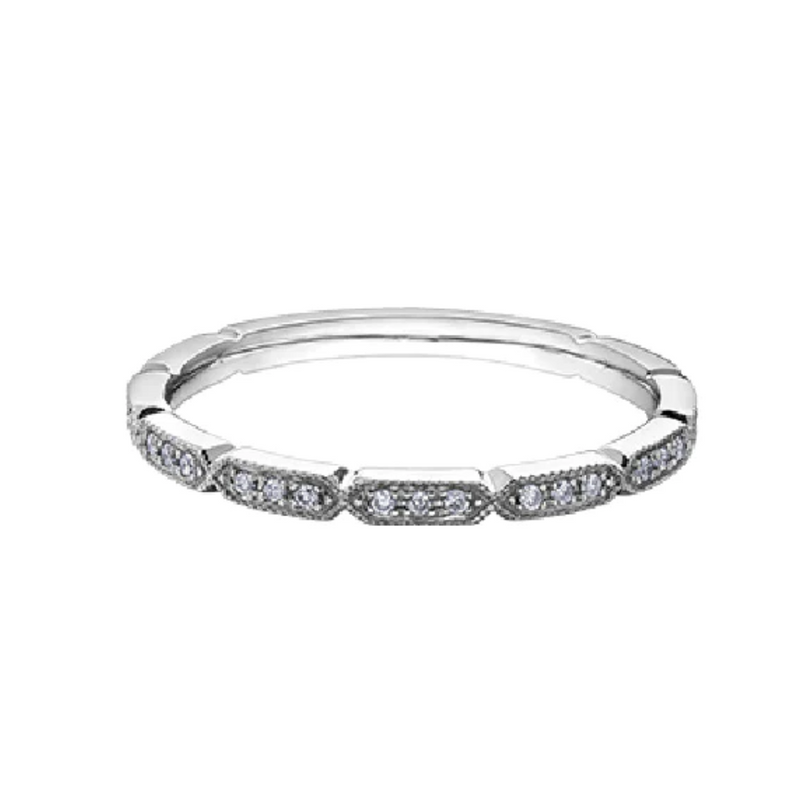 10K White Gold Chi Chi Diamond Stackable Band