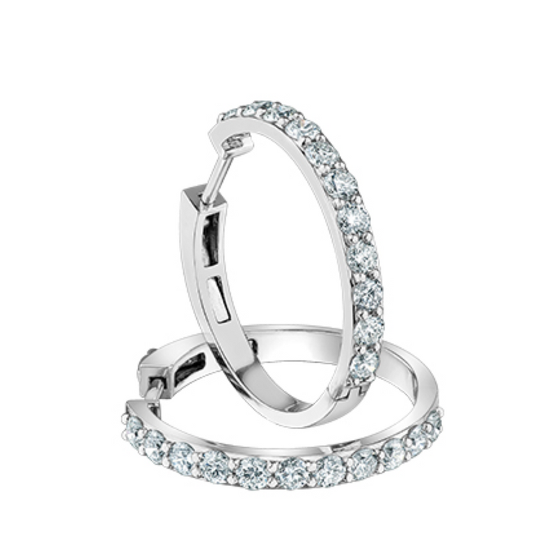 14k white gold 2.014ctw canadian diamond hoops