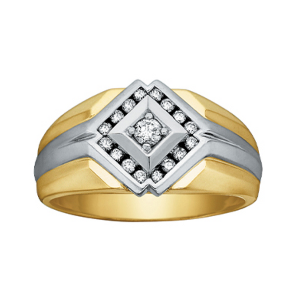 10K Yellow & White gold .30ctw diamond ring