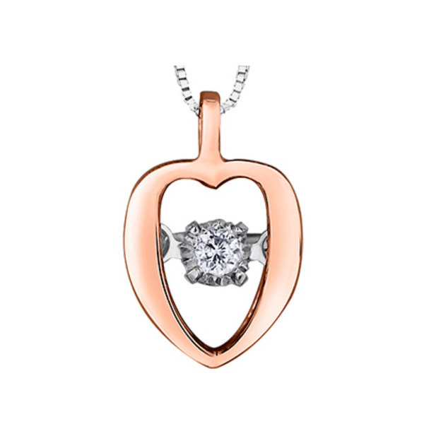 10K Rose Gold Diamond "Pulse" Pendant on Chain