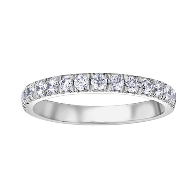 14K White Gold 1.00ctw Pave Diamond Band