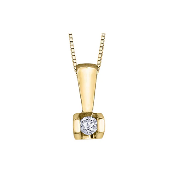 10K Yellow Gold Diamond Pendant on Chain